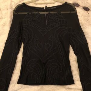 Topshop Sheer Black Top